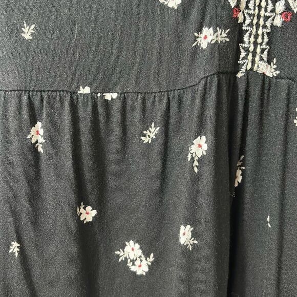 J. Jill black scattered daisy print with embroidery sleeveless maxi dress 2X - Picture 9 of 12